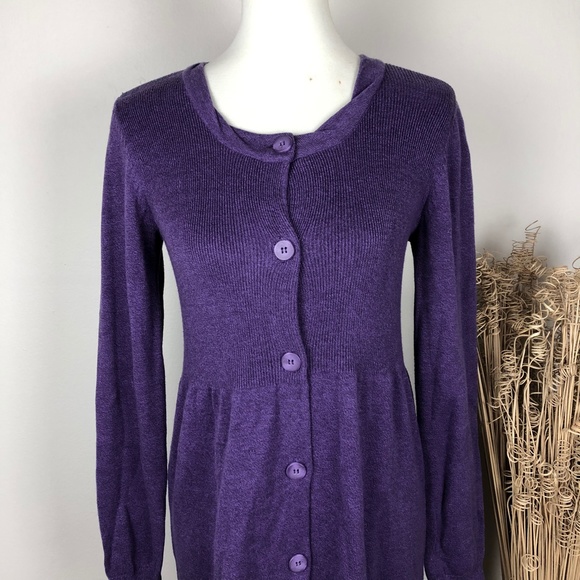 Oversized Sweater Dress Long Sleeve Midi Small - Picture 2 of 9